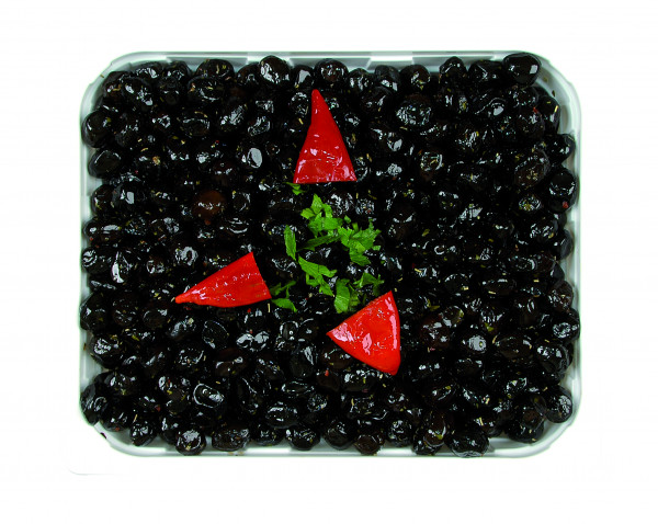 Eingelegte getrocknete schwarze Oliven mit Stein 1,3 kg