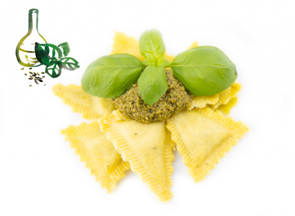 Triangoli mit Basilikumpesto-Füllung, 8 x 500g frische Pasta