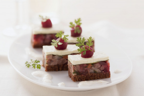 Mini-Schnitte von Tafelspitzsülze