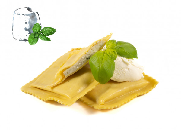 Pancioni (XXL) mit Frischkäse & frittiertem Basilikum, 1 x 500g frische Pasta