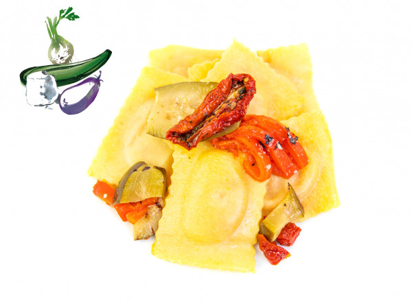 Quadri mit mediterraner Gemüse-& Frischkäse-Füllung, 1 x 500g frische Pasta