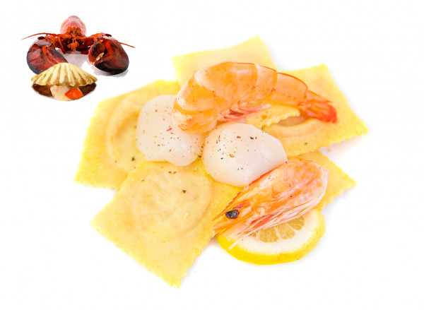 Quadri mit Hummer & Jakobsmuschel-Füllung, 1x 500g frische Pasta