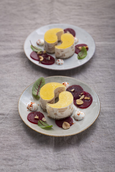 Mini-Tropfen von der geräucherten Forelle