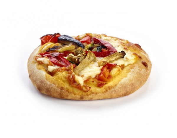 Pizza mit Zucchini und Aubergine