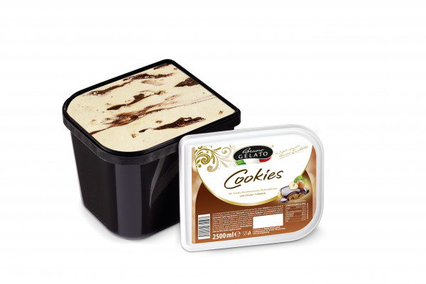 Cookies 2 x 2,5 Liter Glaceschale (glatt gestrichen)