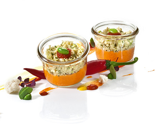 Harissa-Pimento-Creme mit Blumenkohl und Couscous Nachfüller