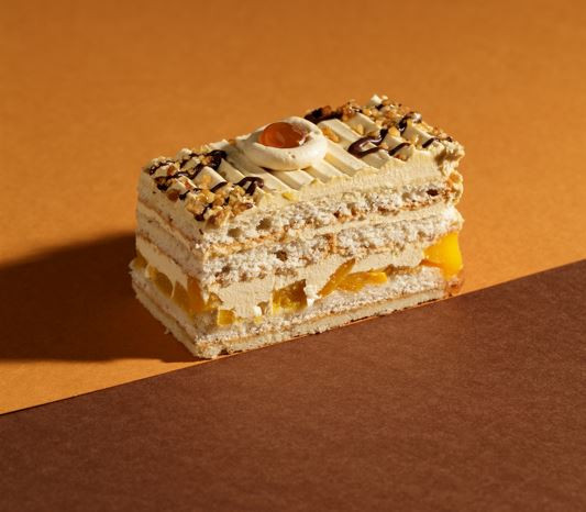 Pfirsich-Toffee-Cremeschnitte Premium Line