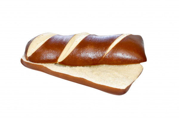 Brezel Sandwich, geschnitten