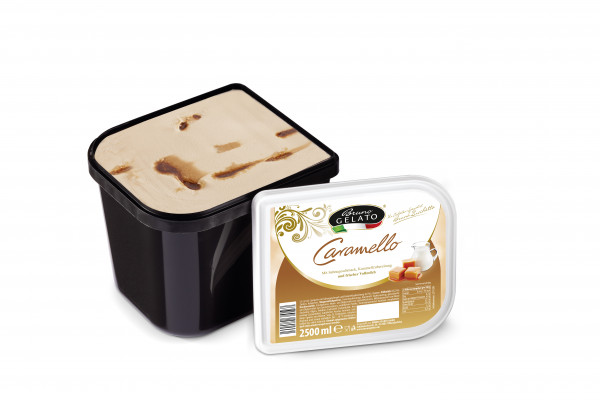 Sahne-Caramel 2 x 2,5 Liter Glaceschale (glatt gestrichen)