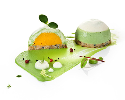 Marmorierte Basilikum-Mozzarella-Mousse
