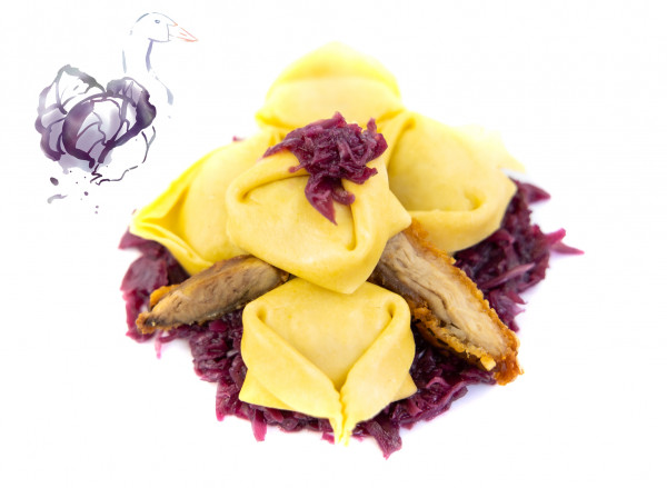 Tortellacci mit Gans & Rotkohl-Füllung, 8 x 500g frische Pasta