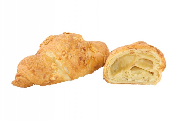 Marzipan-Croissant mit gehobelten Mandeln