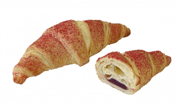 Veganes Croissant mit Erdbeerfüllung