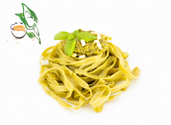 Grüne Tagliatelle (7mm) mit Ei und Spinat, handgemacht, 8 x 500g frische Pasta