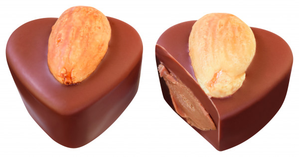 Herz-Praline Mandel-Nougat