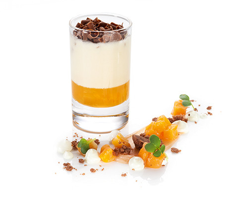 Mascarponecreme und Aprikosenragout im Island-Glas