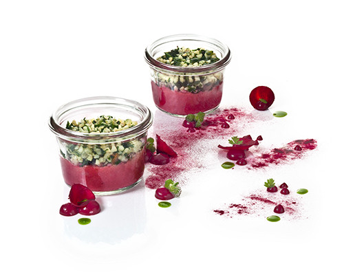 Rote-Bete-Hummus mit Taboulé Nachfüller