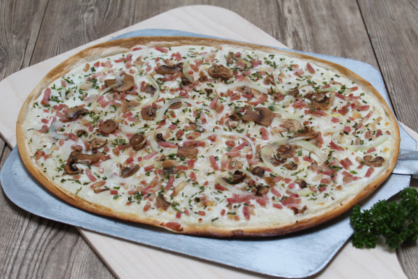 Flammkuchen "Forestière" Handgefertigt