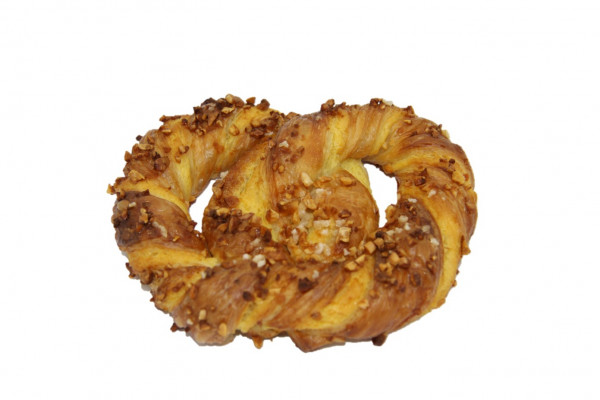 Mandelbrezel mit Cremefüllung