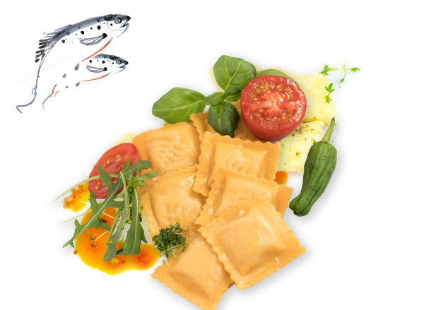 Agnolotti mit Räucherlachs-Füllung, 1 x 500g frische Pasta