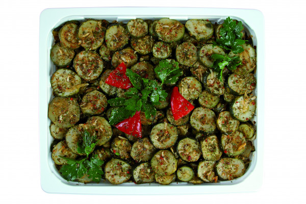 Eingelegte gegrillte Zucchetti runde Scheiben