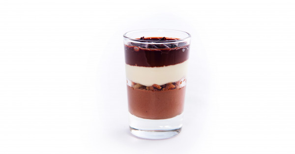 Weisses und dunkles Schokoladen Mousse-Ganache