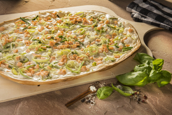 Flammkuchen "Lachs", Handgefertigt