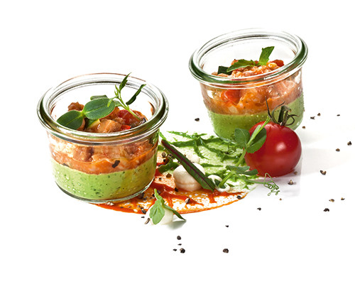 Mediterraner Garnelensalat auf Basilikummousse Nachfüller